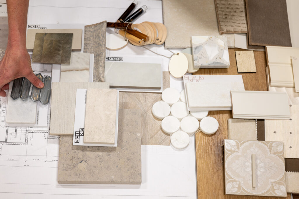 design elements laid out on a table