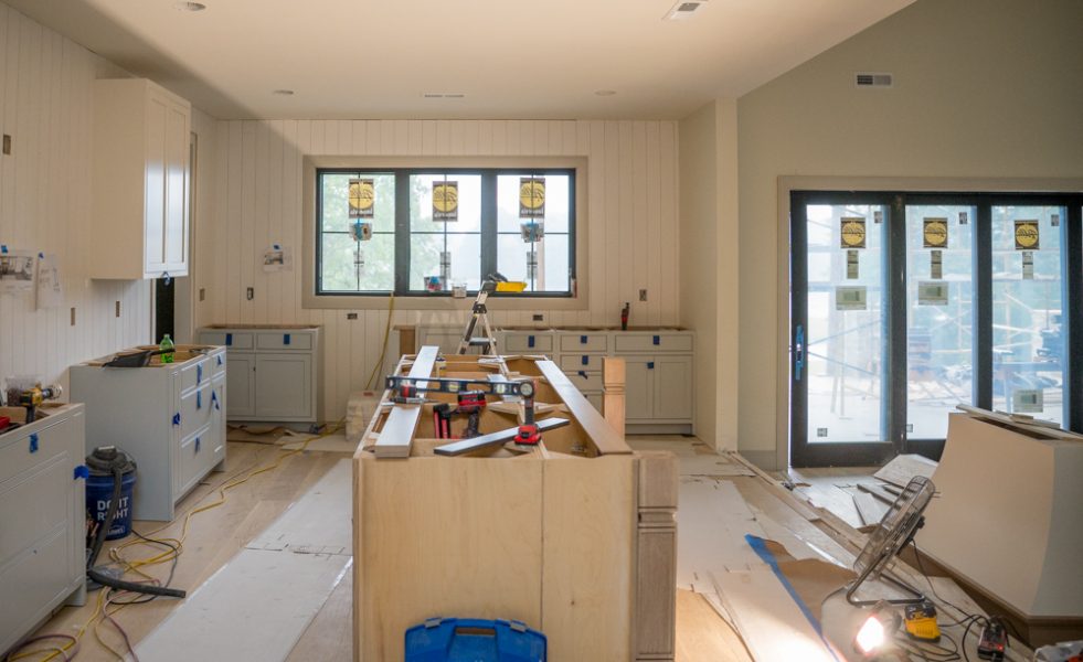 view of a kitchen under construction